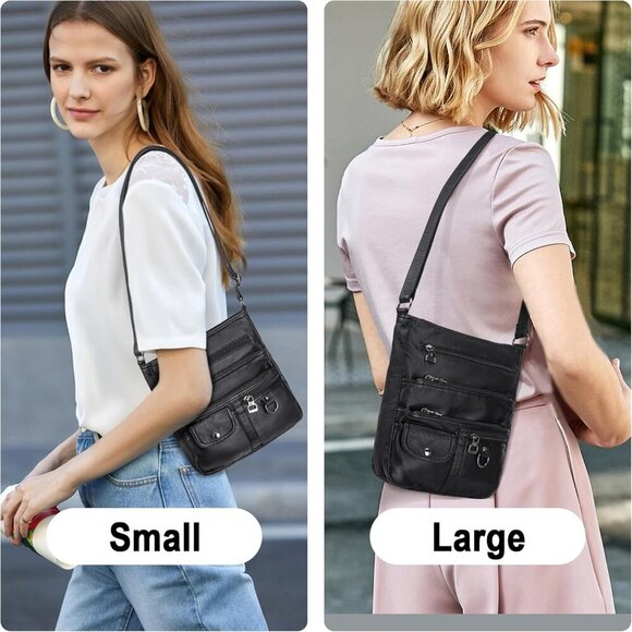 Crossbody Purses for Women Multi Pocket Crossbody Bag Soft Leather Cross Body ba - Picture 6 of 8